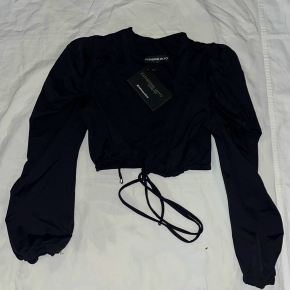 Katherine Mayo Black Long Sleeve Vest For Women Size Small - Picture 1 of 6